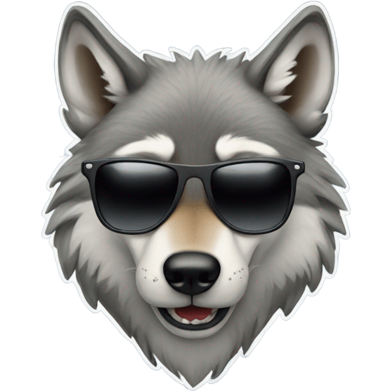 Wolf with sunglasses emoji