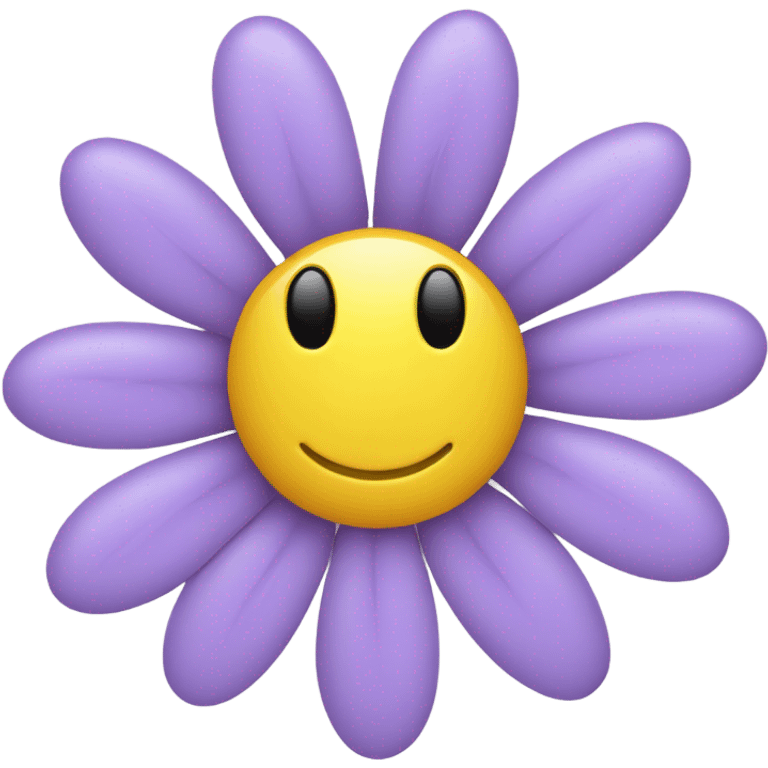 Smiling lavender daisy emoji