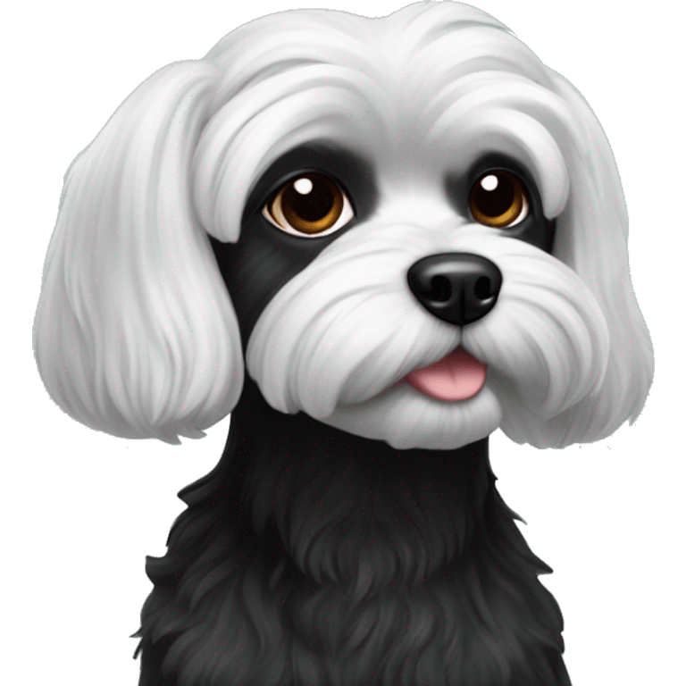 fully black Maltese dog realistic  emoji