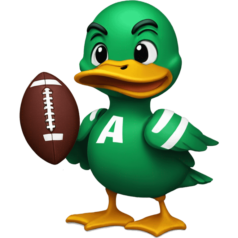 Duck with football emoji