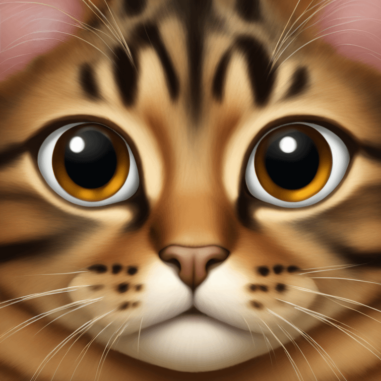 realistic cat portrait close up. tortoise shell fur pattern emoji