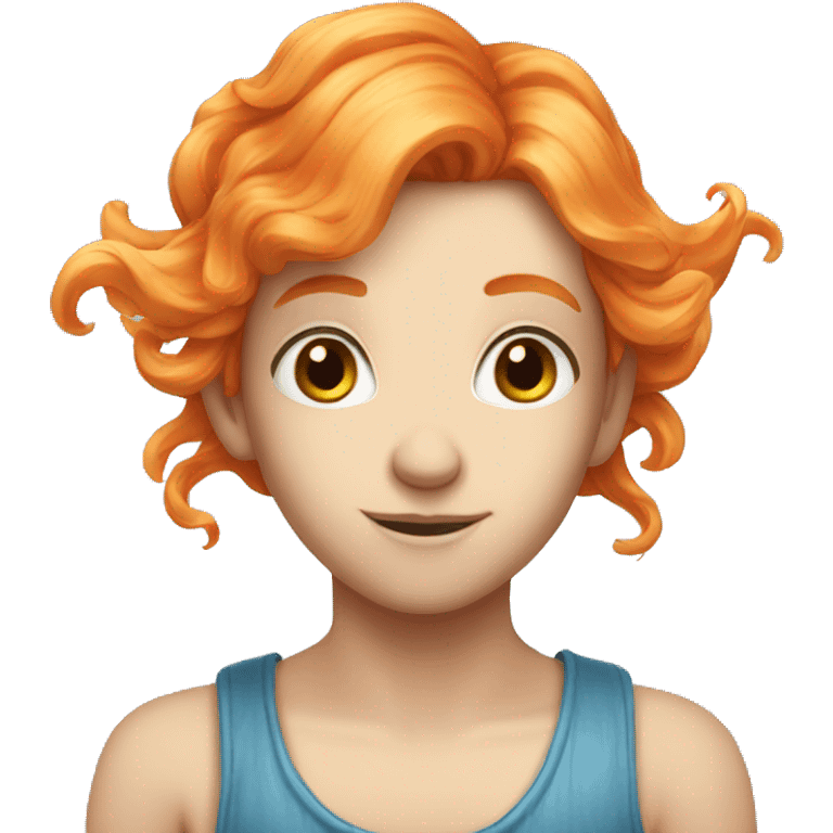 Orange hair blue eyes fairy emoji