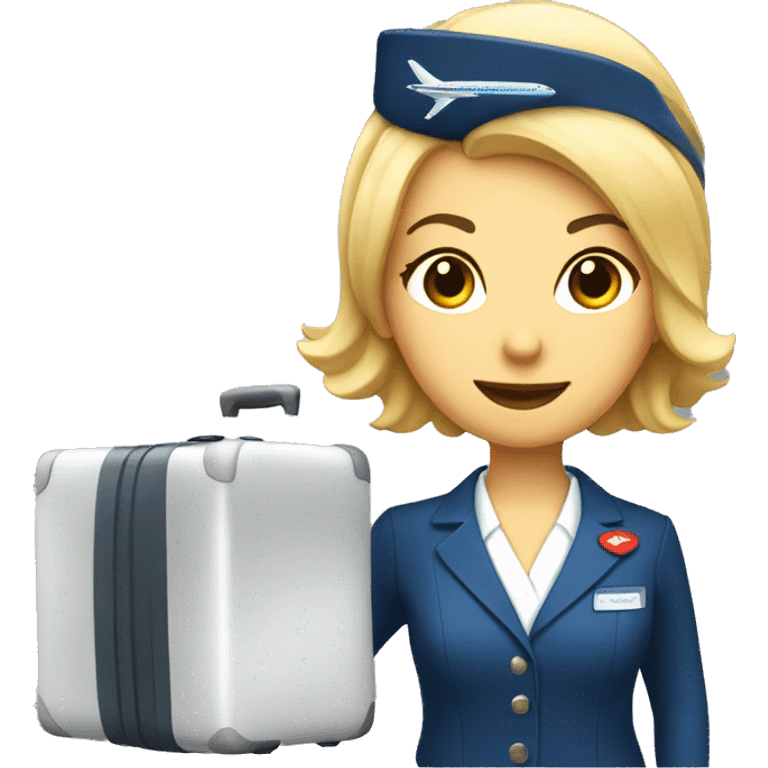 FLIGHT ATTENDANT WITH A LUGGAGE emoji