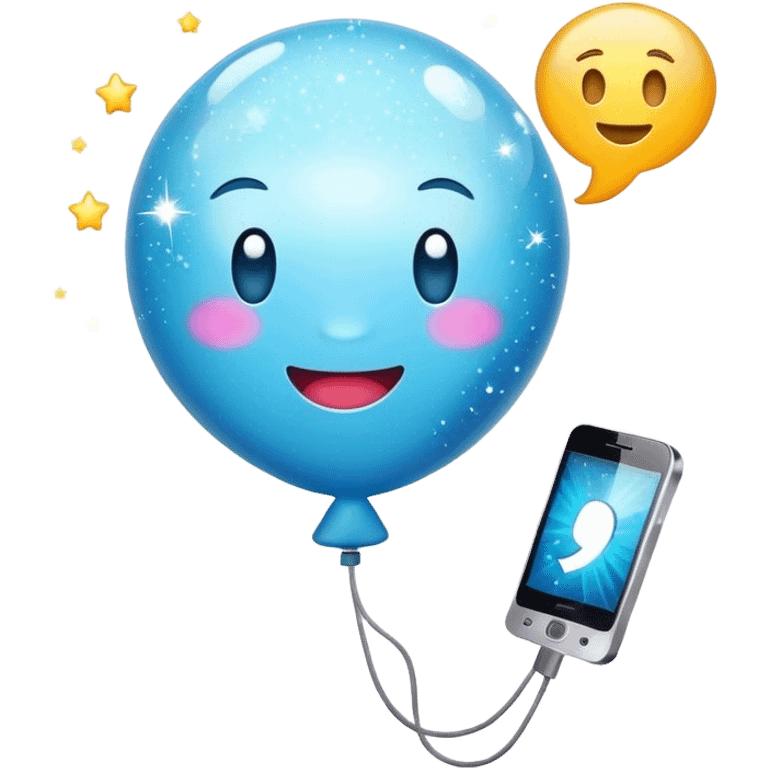 speech ballon sparkles and phone emoji