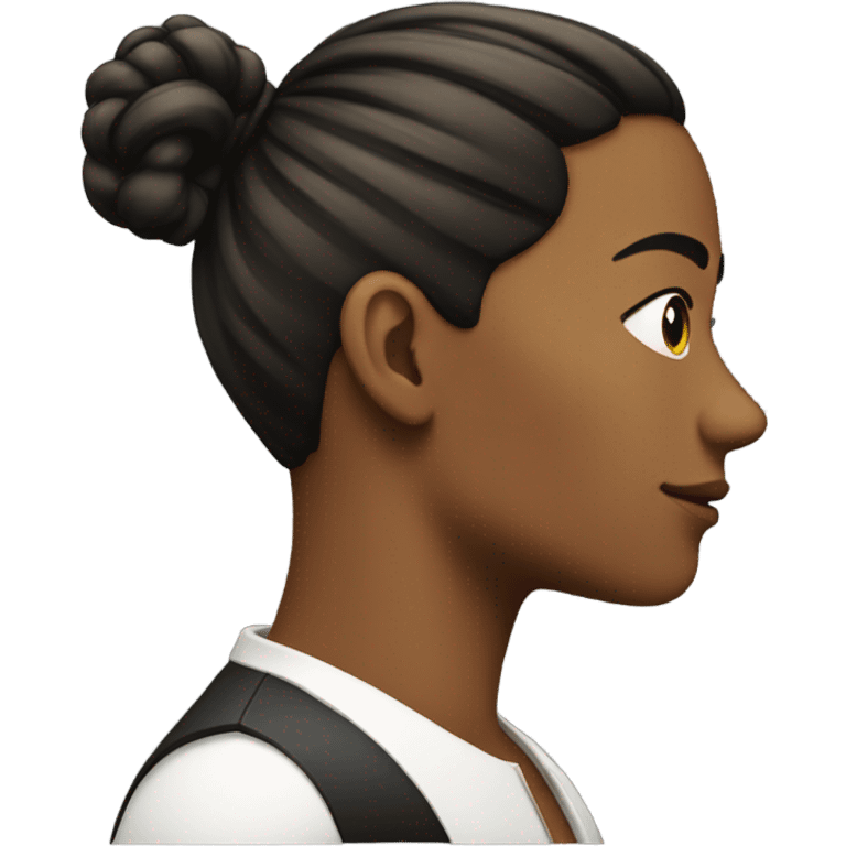 Side profile with high piney tail black at ends emoji