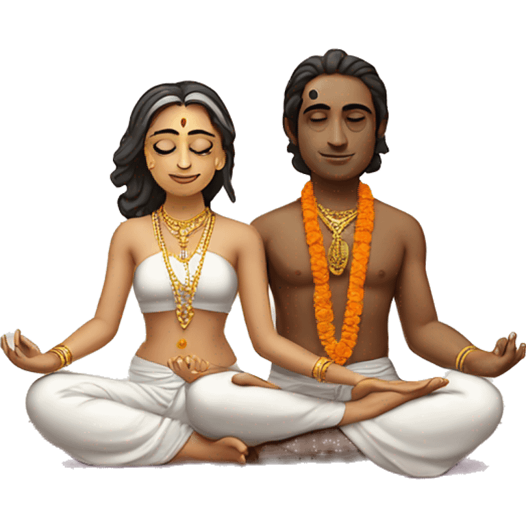 Yoga couple Hindu prayer rahde Krishna  emoji