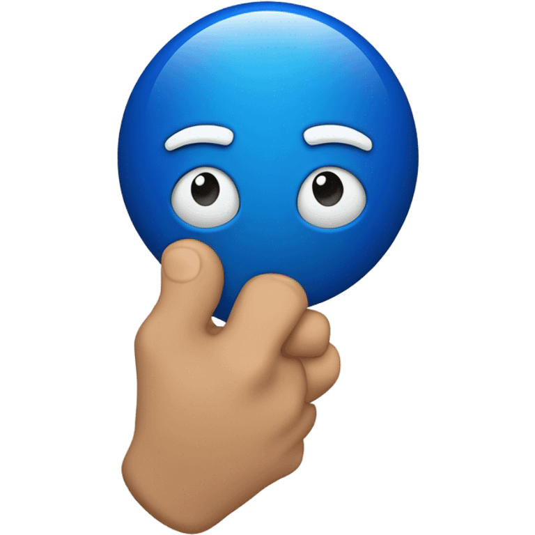 A blue button that has the word “BRUH” with a right hand quickly coming down to press it  emoji