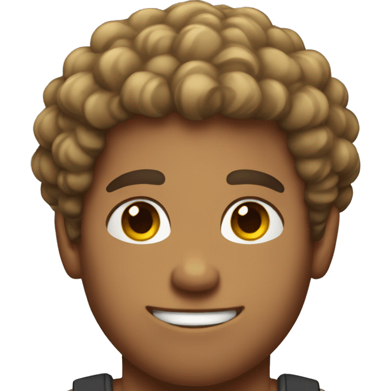 Buff guy with curly hair emoji