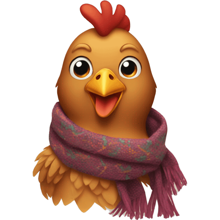 Chicken wearing scarf  emoji