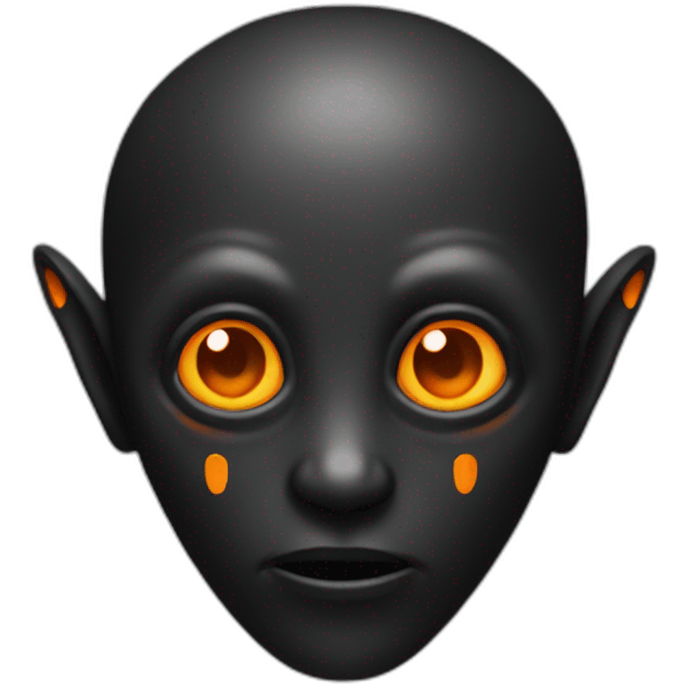 alien black with orange details emoji