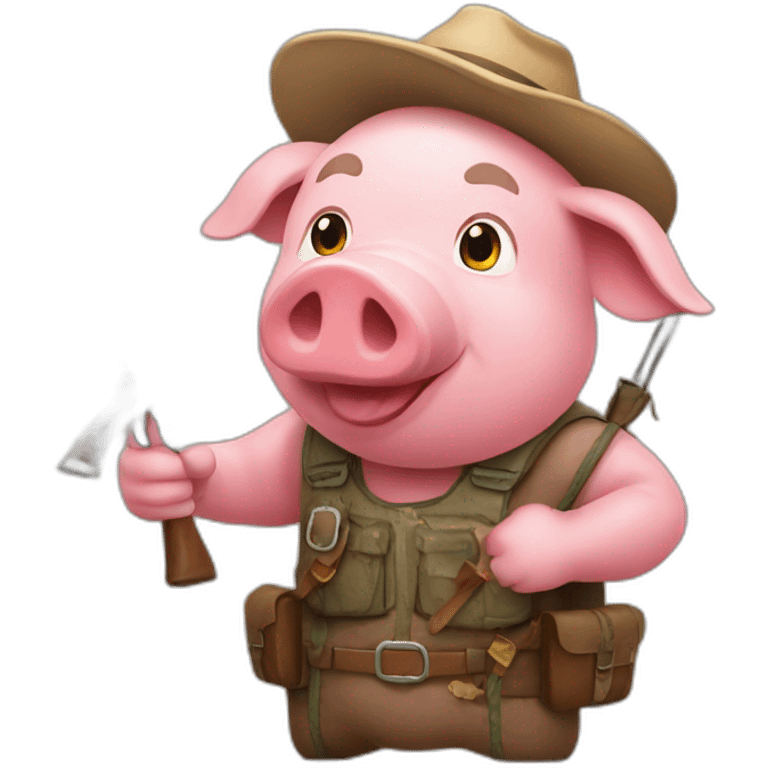 Pig whith hunter emoji