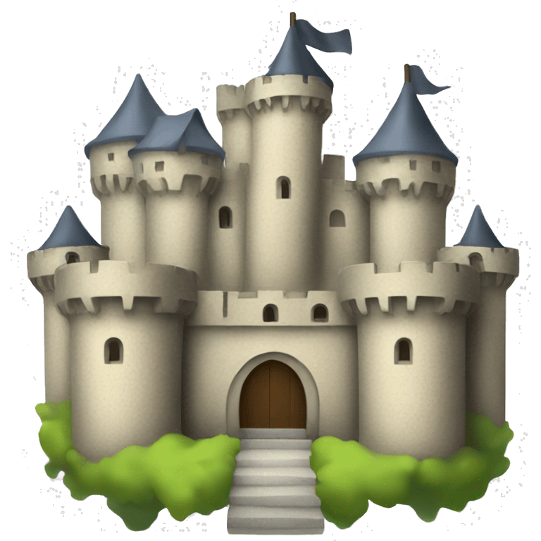 A castle built on an apple emoji