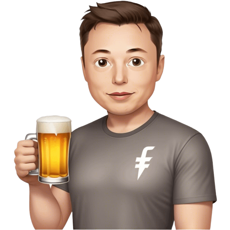 elon musk with beer emoji