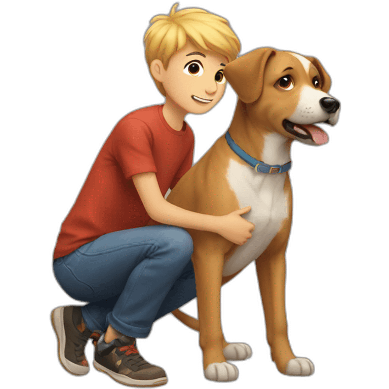 dog with boy emoji