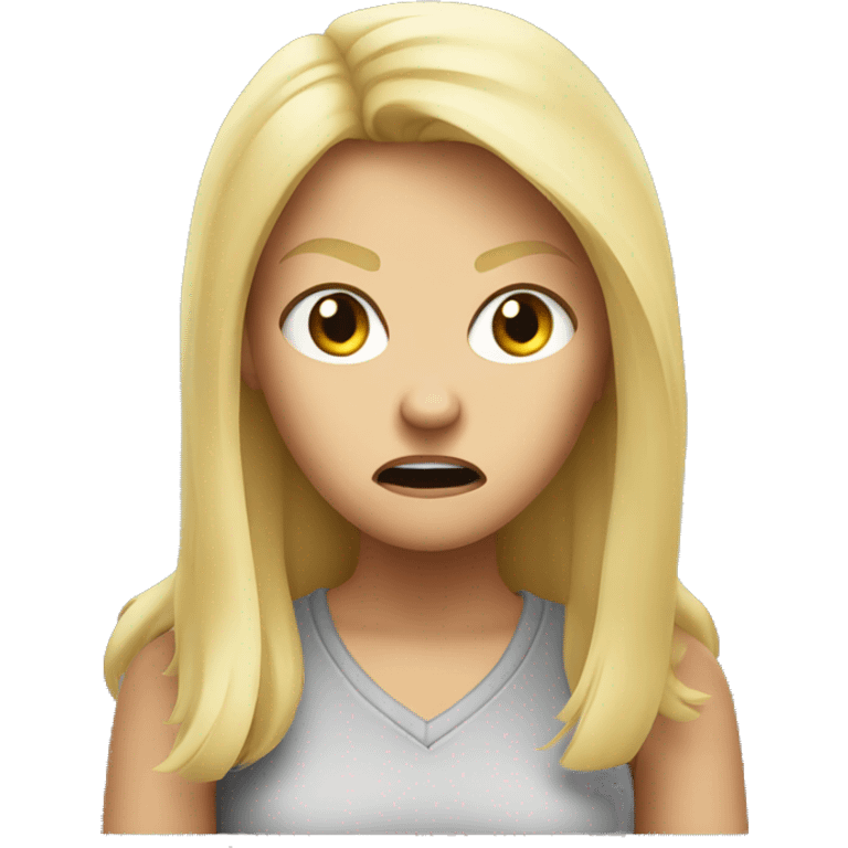 Angry blonde girl emoji