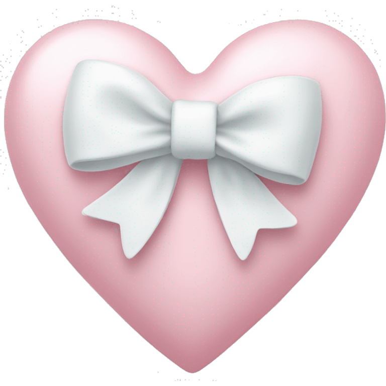 Pastel pink heart with white bow emoji