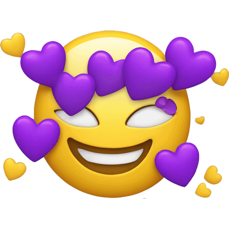 Smiley face with Purple Hearts emoji