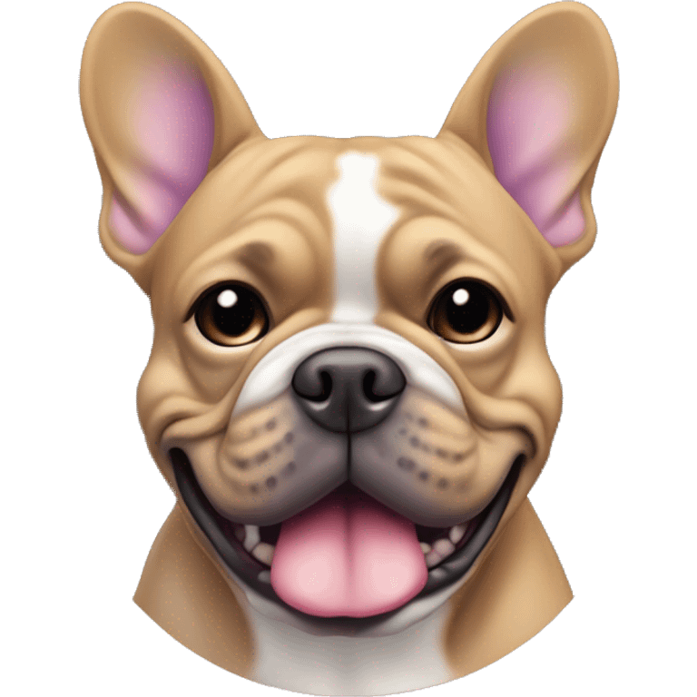 Tan and and lilac only at mouth ears and tail French bull dog emoji