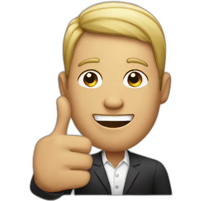 men with finger up and beautiful design emoji