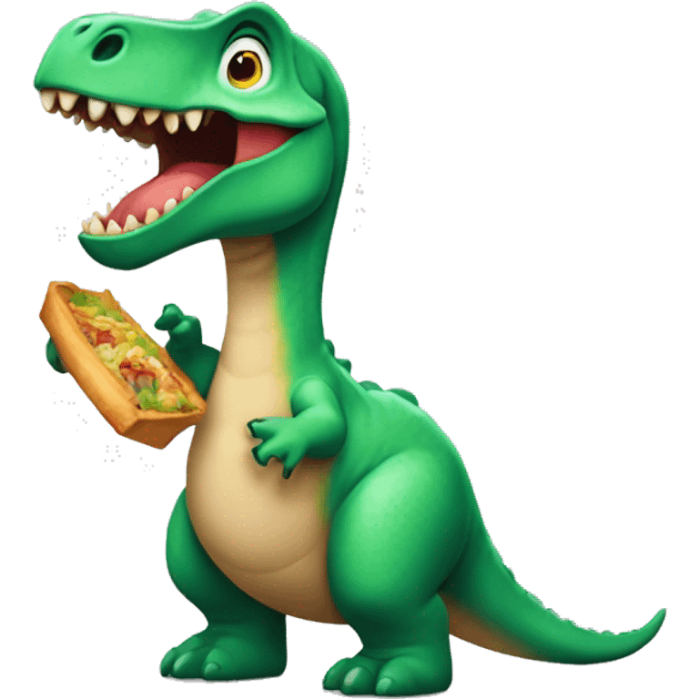 Un dinosaure qui mange emoji