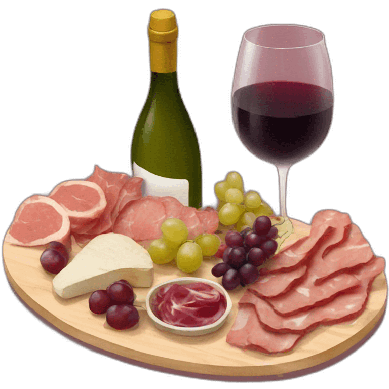 charcuterie board with wine  emoji