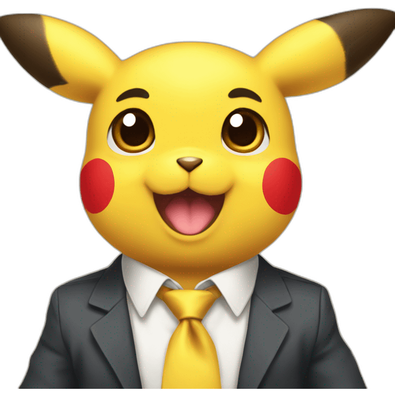 Picachu in a tie shirt emoji