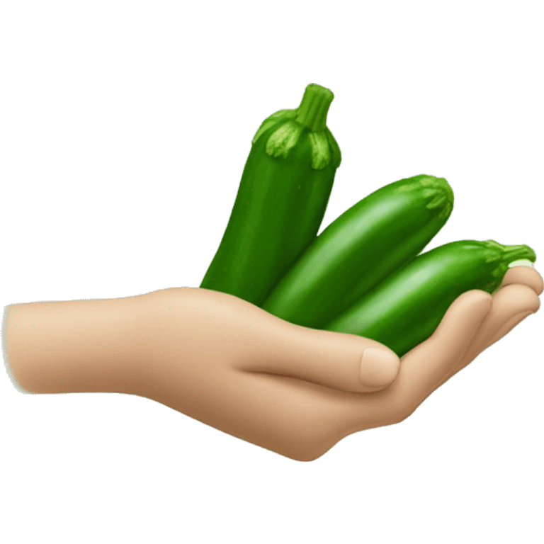 Hand shaking zucchini  emoji