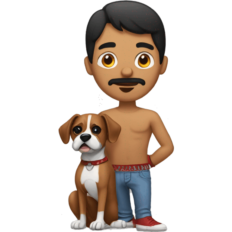 mexican guy holding boxer dog emoji