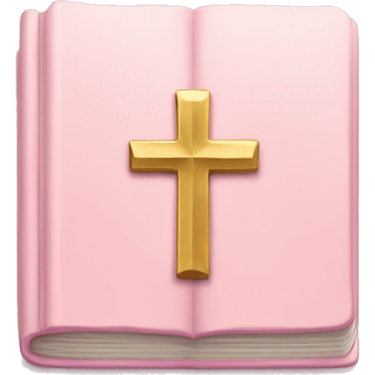 Pastel Pink book with gold cross on it emoji