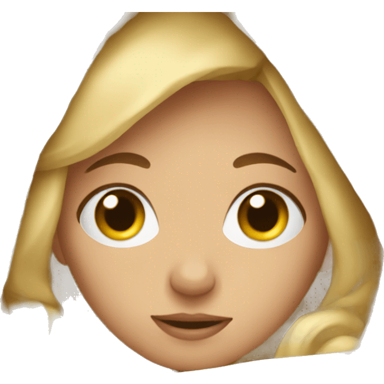 blonde girl in blanket cozy emoji