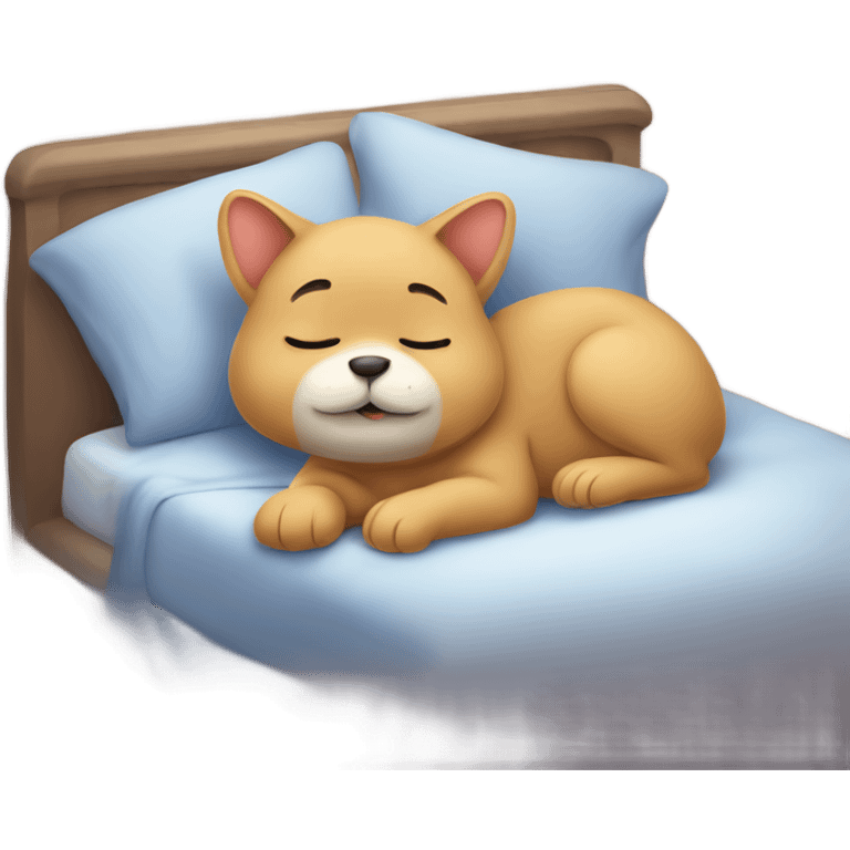 Cute animal saying goodnight or laying in bed emoji