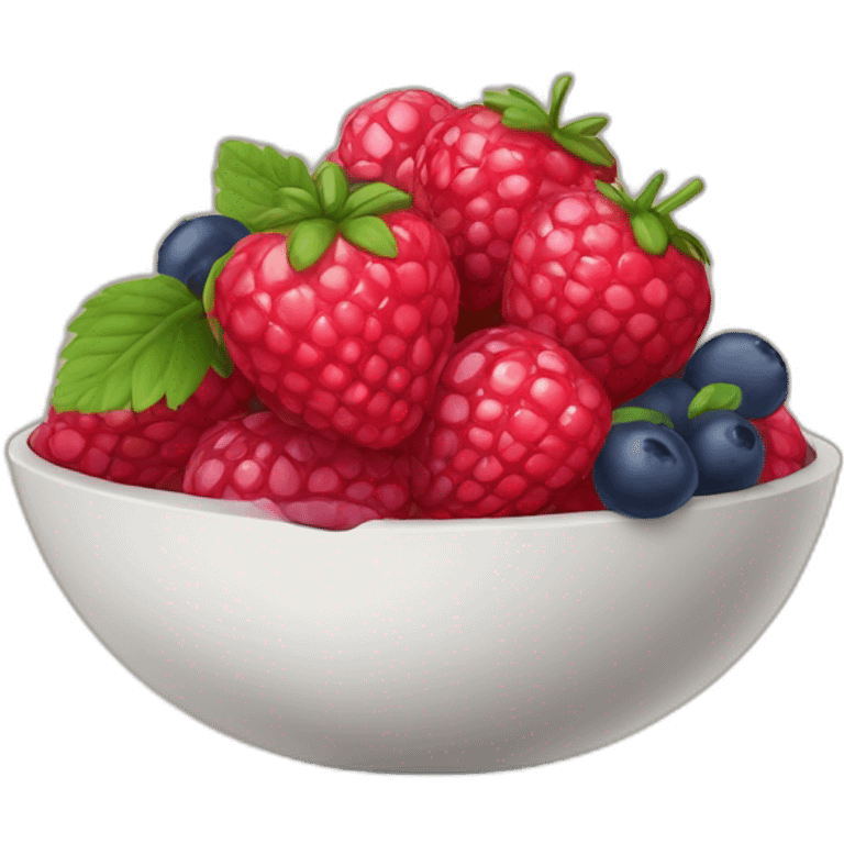 Fraise framboise myrtille dans un bol emoji