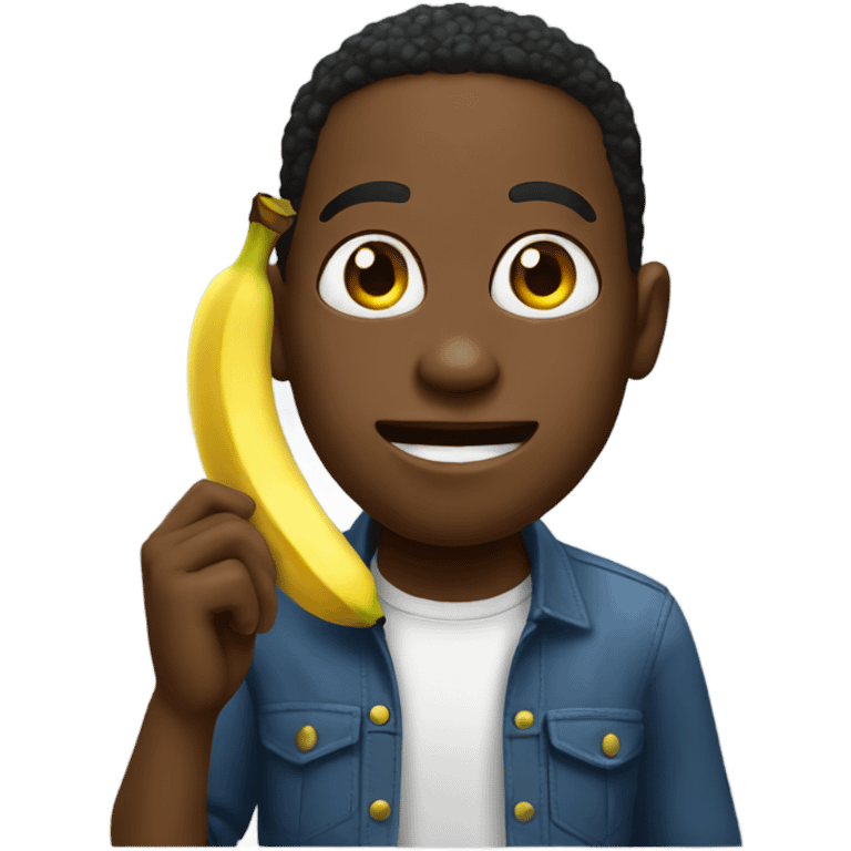 Black person eating a banana emoji