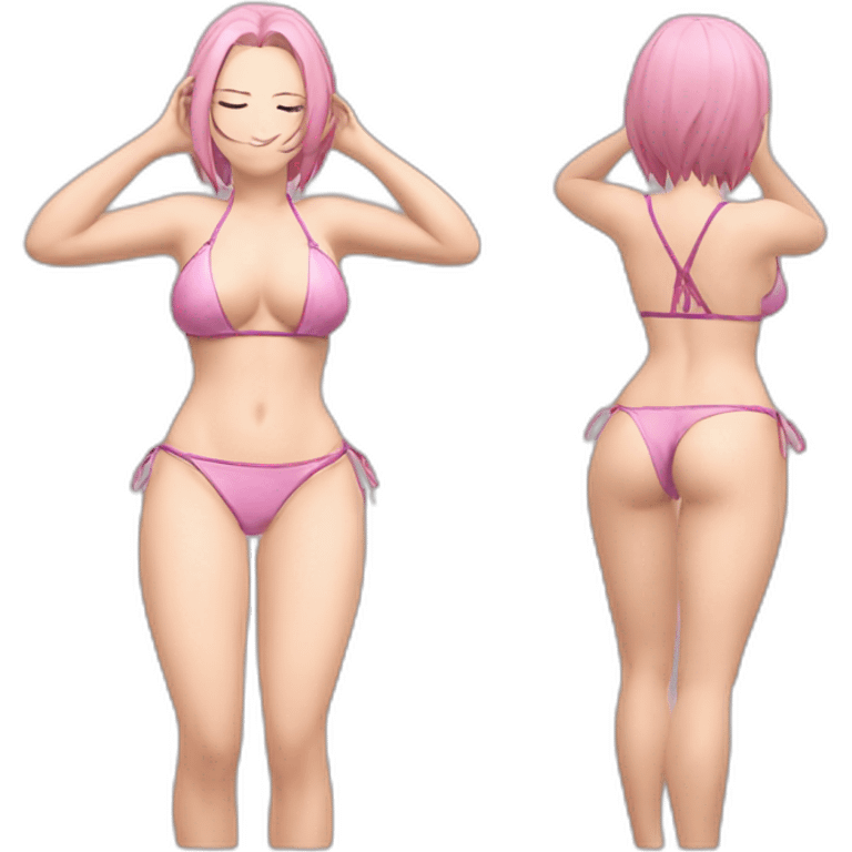 sakura haruno full body pawg micro bikini back focus woman emoji