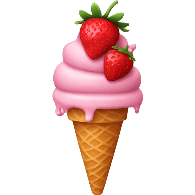 strawberry ice cream emoji