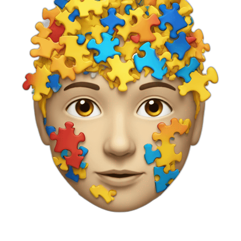 Sol made of puzzle parts autism colours emoji