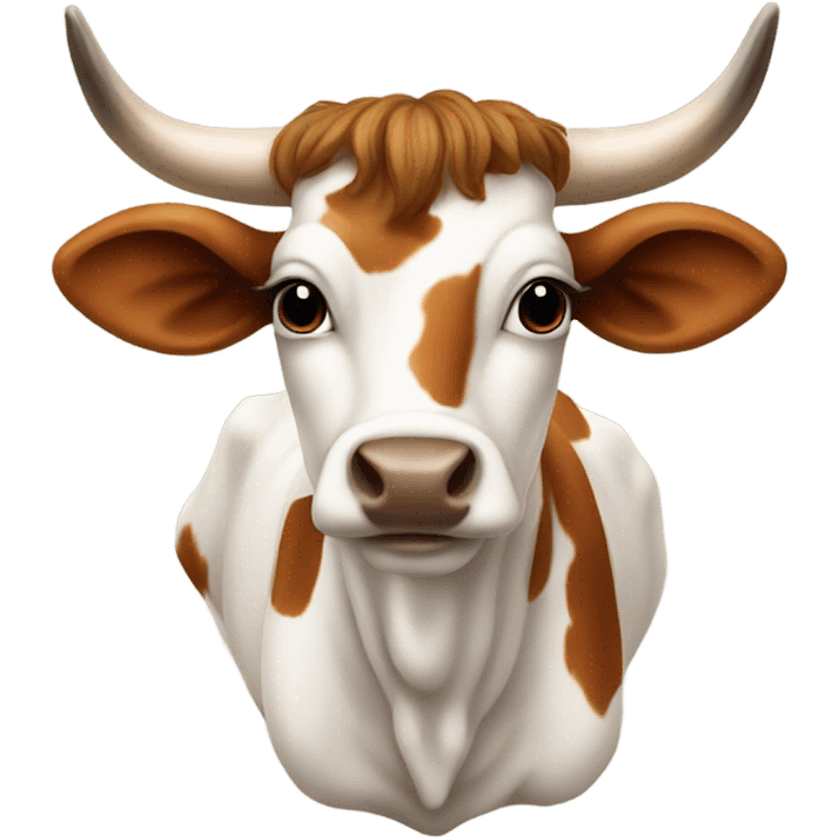 Cute, realistic Texas longhorn heifer emoji