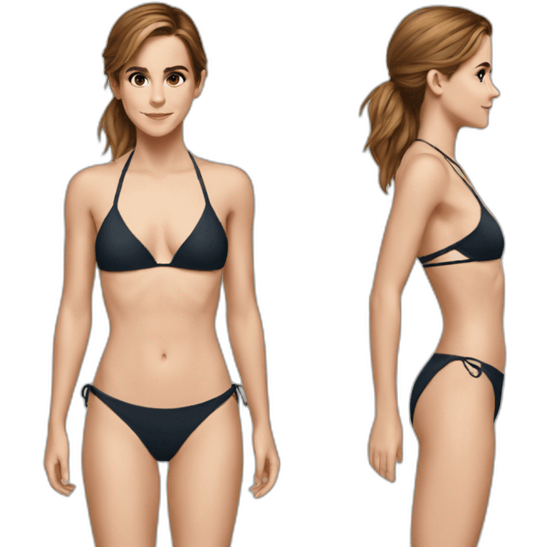 Emma Watson wearing a bikini emoji