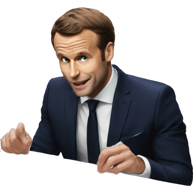 Macron qui mange un macarons  emoji