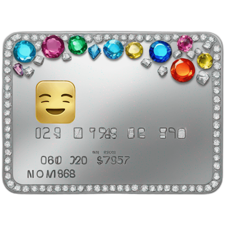 Silver credit card with gems emoji