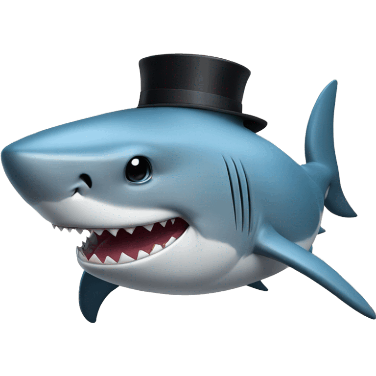 Shark with tophat  emoji