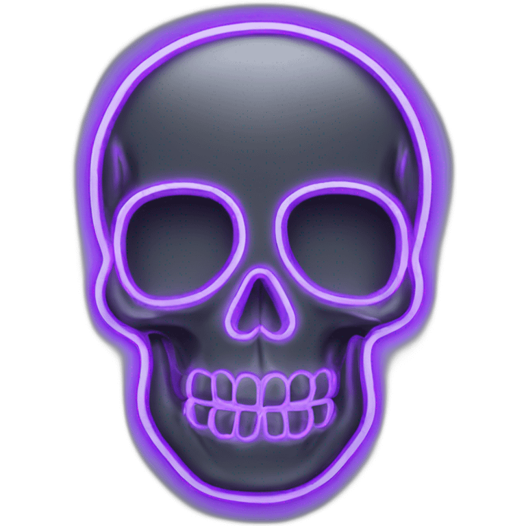 neon sign skull outline emoji