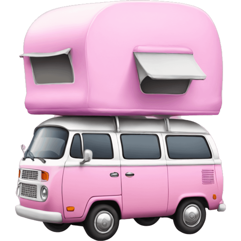 Pink camper van emoji