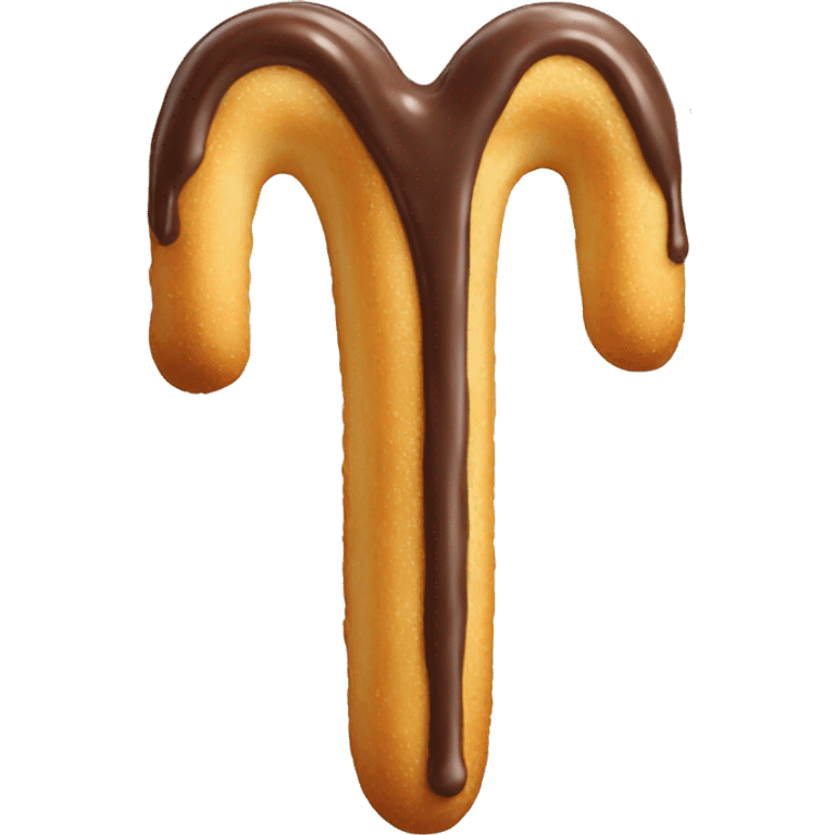 Dipped chocolate churro emoji