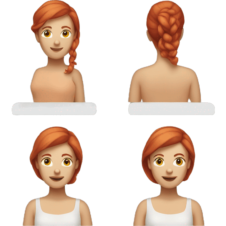 40 year old Caucasian woman with red hair emoji