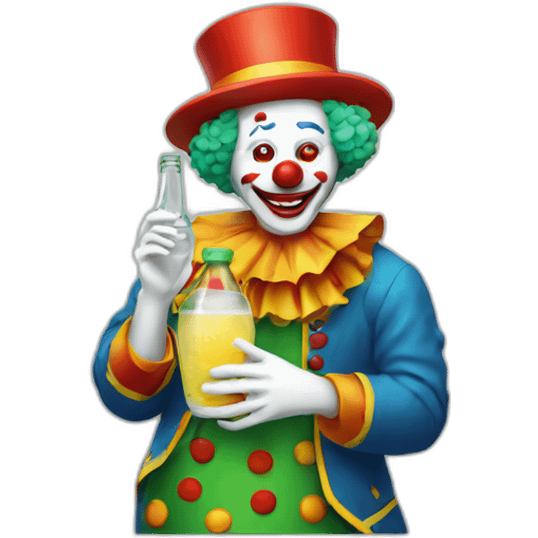 clown drinking soju emoji