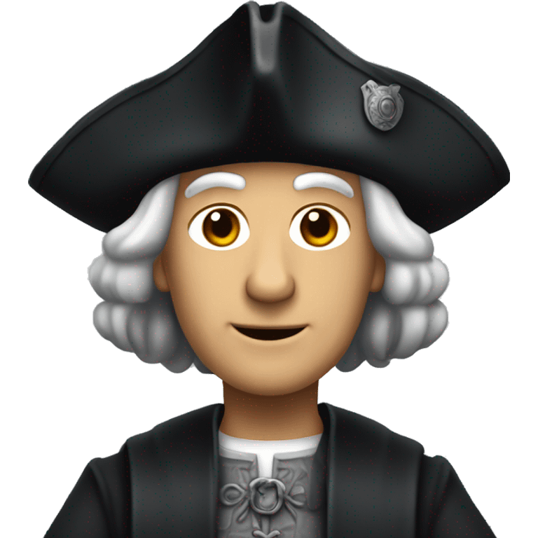 christopher columbus full body with grey hair and a black tricorn hat emoji