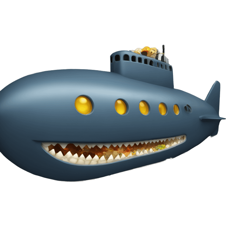 Submarine eating in a office emoji