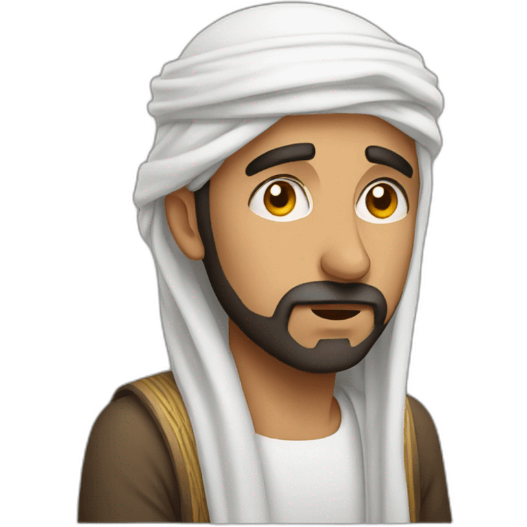 Arab man tired emoji