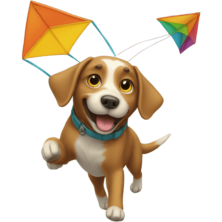 Dog flying a kite  emoji